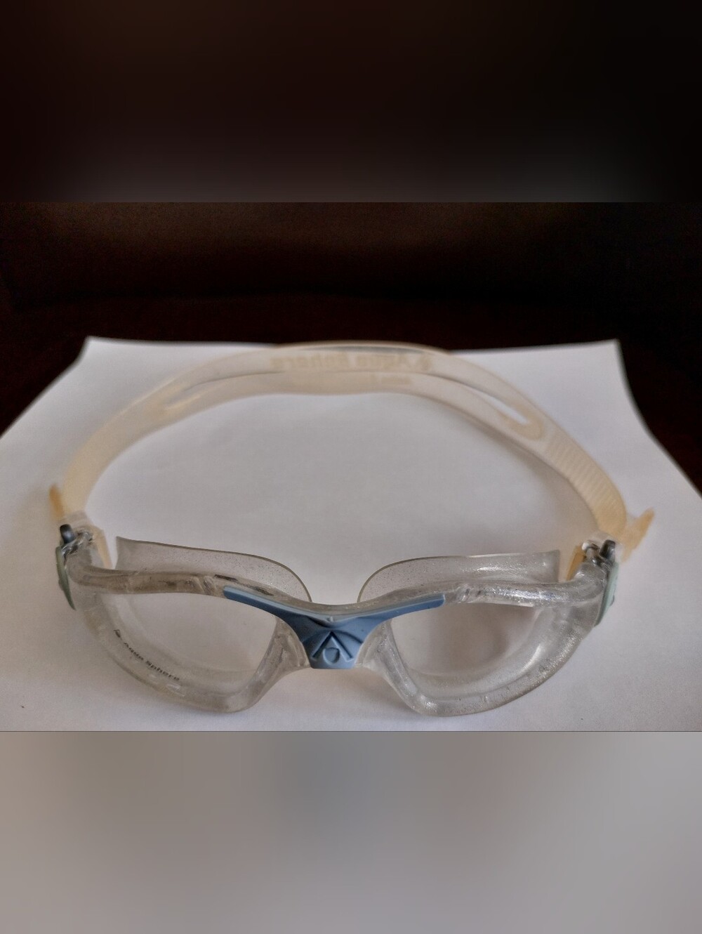 Aqua Sphere Kayenne Lady Clear Strap Swim Goggles with Blue Lenses